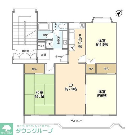 宮前平アベリア4号棟の物件間取画像